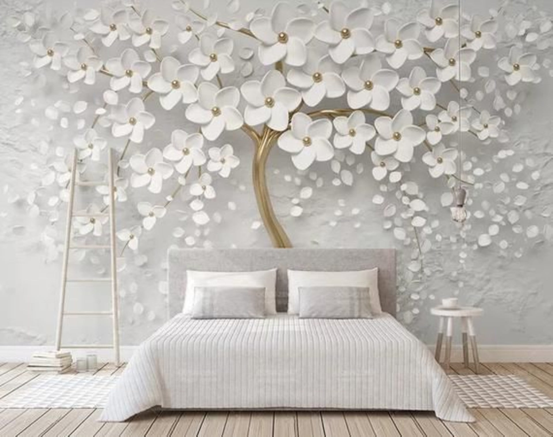 floral wallpaper beautiful wedding room white flowers d embossed Ca51fe9c55e18e0289232585086361206