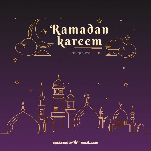 ramadan background with mosque monolines 23 2147814993
