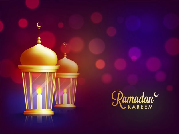 ramadan kareem background with golden lanterns bokeh effect 1302 4174