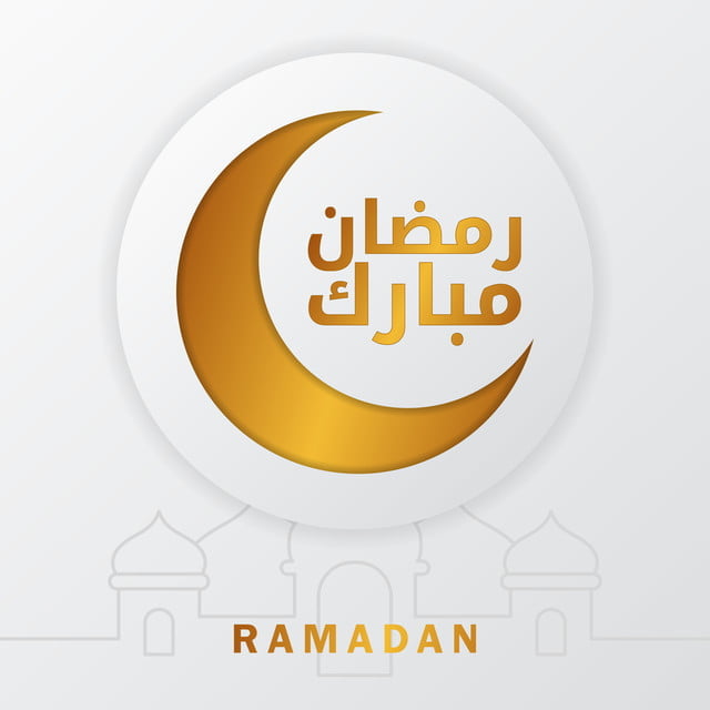 pngtree golden crescent modern ramadan mubarak calligraphy with white background png image 899864